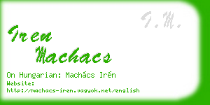 iren machacs business card