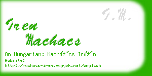 iren machacs business card